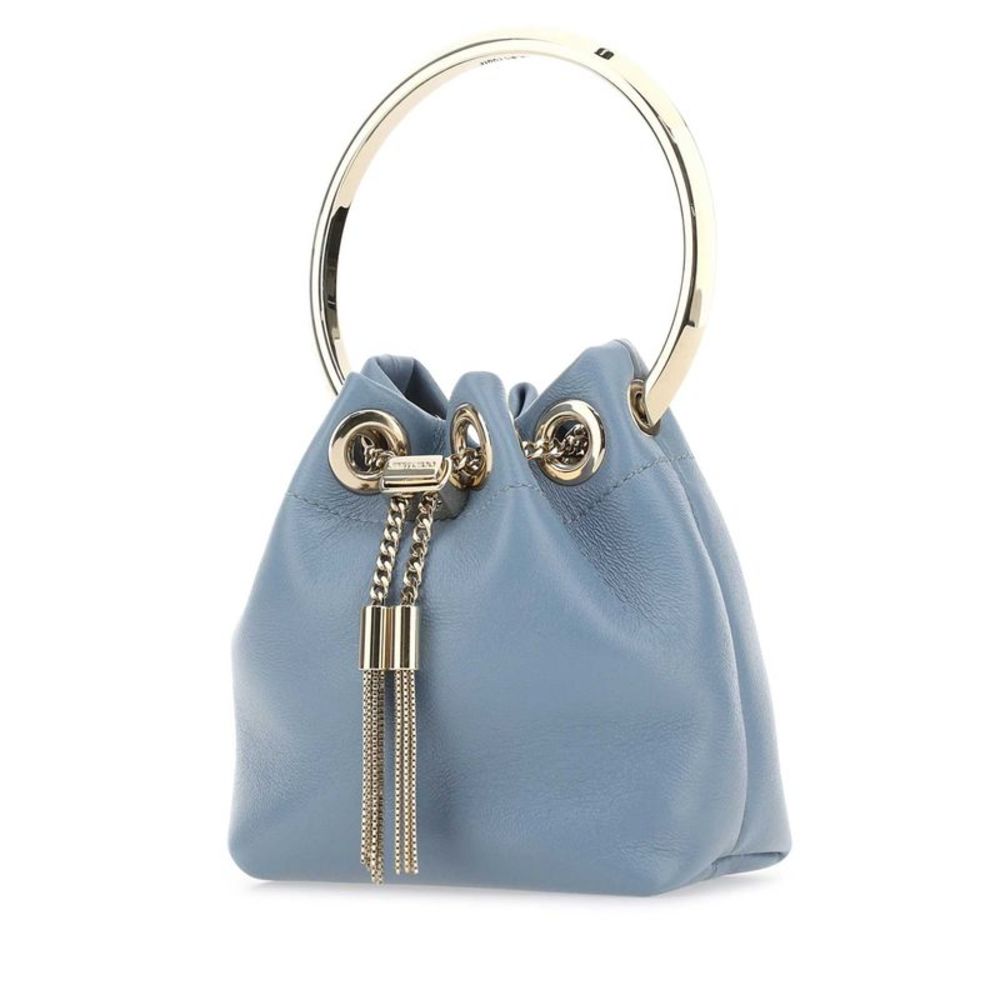 JIMMY CHOO Powder blue nappa leather micro Bon Bon bucket bag - Picture 2 of 2